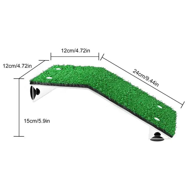 Reptile Climbing Turtle Basking Platform with Grass Ramp